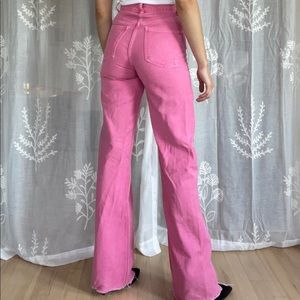 Pink Zara wide leg jeans